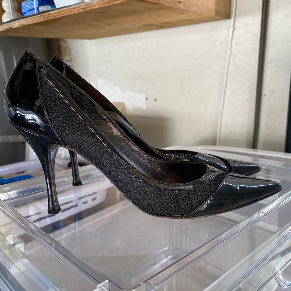 Dolce & Gabbana Black Patent/Mesh Pumps Sz 9.5